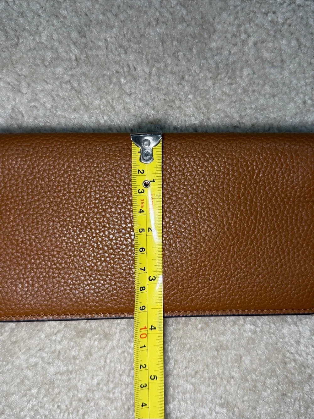 Tory Burch Blake Slim Cortado Brown pink Leather Wallet Card Gold Logo Wristlet